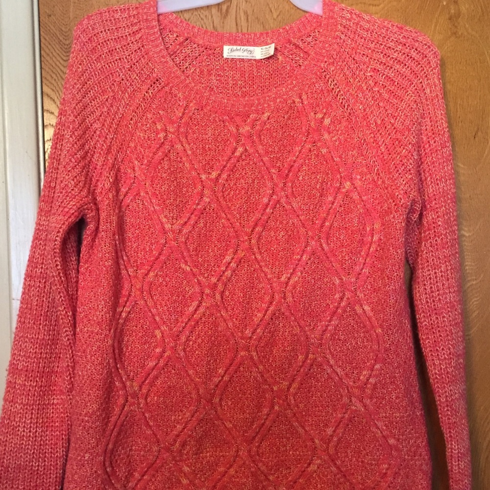 Fall/Winter Orange Cable Knit Sweater